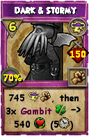 Wizard101 Storm spell card: Dark & Stormy, Spell ID 7952