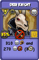 Wizard101 Death spell card: Deer Knight, Spell ID 7587