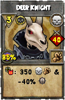 Wizard101 Death spell card: Deer Knight, Spell ID 7588