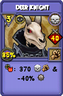 Wizard101 Death spell card: Deer Knight, Spell ID 7598