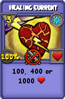 Wizard101 Ice spell card: Healing Current, Spell ID 7749