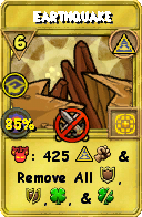 Wizard101 Myth spell card: Earthquake, Spell ID 7609