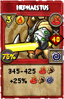 Wizard101 Fire spell card: Hephaestus, Spell ID 7939