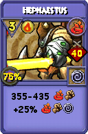 Wizard101 Fire spell card: Hephaestus, Spell ID 7940