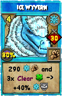 Wizard101 Ice spell card: Ice Wyvern, Spell ID 7884