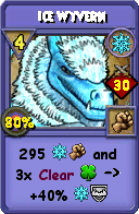 Wizard101 Ice spell card: Ice Wyvern, Spell ID 7887
