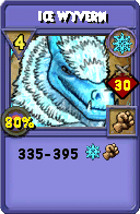Wizard101 Ice spell card: Ice Wyvern, Spell ID 7401
