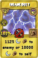 Wizard101 Storm spell card: Insane Bolt, Spell ID 7879