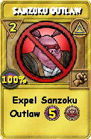 Wizard101 Myth spell card: Sanzoku Outlaw, Spell ID 7000