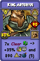 Wizard101 Myth spell card: King Artorius, Spell ID 7602