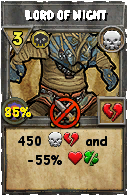 Wizard101 Death spell card: Lord of Night, Spell ID 7306