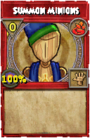 Wizard101 Fire spell card: Summon Minions, Spell ID 7292
