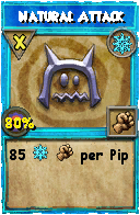Wizard101 Ice spell card: Natural Attack, Spell ID 7762
