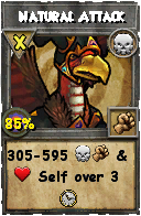 Wizard101 Death spell card: Natural Attack, Spell ID 7625