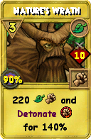Wizard101 Life spell card: Nature's Wrath, Spell ID 7918