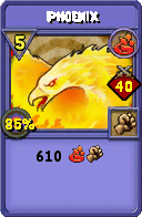 Wizard101 Fire spell card: Phoenix, Spell ID 7428
