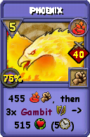 Wizard101 Fire spell card: Phoenix, Spell ID 7429