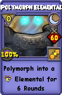 Wizard101 Moon spell card: Polymorph Elemental, Spell ID 7963