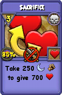 Wizard101 Death spell card: Sacrifice, Spell ID 7980