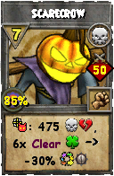 Wizard101 Death spell card: Scarecrow, Spell ID 7816