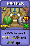 Wizard101 Balance spell card: Spirit Blade, Spell ID 7260