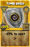 Wizard101 Sun spell card: Tower Shield, Spell ID 7869
