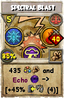 Wizard101 Balance spell card: Spectral Blast, Spell ID 8002
