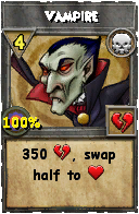 Wizard101 Death spell card: Vampire, Spell ID 8021