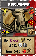 Wizard101 Fire spell card: Pyre Dragon, Spell ID 8025