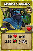 Wizard101 Myth spell card: Grendel's Amends, Spell ID 8026