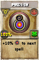 Wizard101 Balance spell card: Precision, Spell ID 8027