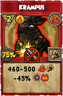Wizard101 Fire spell card: Krampus, Spell ID 8064