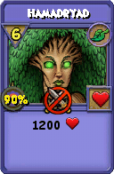 Wizard101 Life spell card: Hamadryad, Spell ID 8072