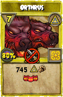Wizard101 Myth spell card: Orthrus, Spell ID 8082