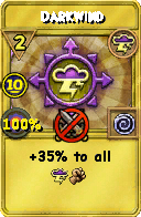 Wizard101 Storm spell card: Darkwind, Spell ID 8092