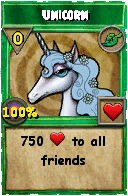 Wizard101 Life spell card: Unicorn, Spell ID 8103