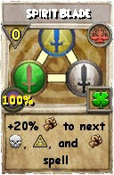 Wizard101 Balance spell card: Spirit Blade, Spell ID 8113