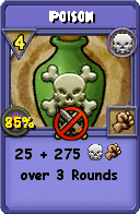 Wizard101 Death spell card: Poison, Spell ID 8119