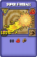 Wizard101 Fire spell card: Super Fireball, Spell ID 8122