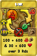 Wizard101 Fire spell card: Link, Spell ID 8127