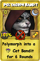 Wizard101 Moon spell card: Polymorph Bandit, Spell ID 8128