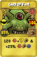 Wizard101 Balance spell card: Gaze of Fate, Spell ID 8133