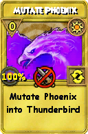 Wizard101 Sun spell card: Mutate Phoenix, Spell ID 8135
