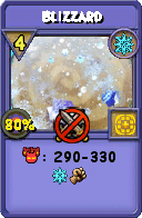 Wizard101 Ice spell card: Blizzard, Spell ID 8146