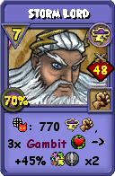 Wizard101 Storm spell card: Storm Lord, Spell ID 8148