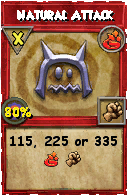 Wizard101 Fire spell card: Natural Attack, Spell ID 8155
