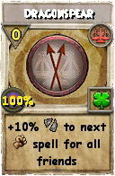 Wizard101 Balance spell card: Dragonspear, Spell ID 8161