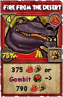 Wizard101 Fire spell card: Fire From the Desert, Spell ID 8166