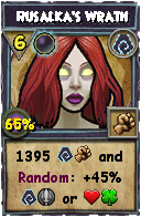 Wizard101 Shadow spell card: Rusalka's Wrath, Spell ID 8169