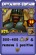 Wizard101 Myth spell card: Chivalrous Centaur, Spell ID 8178